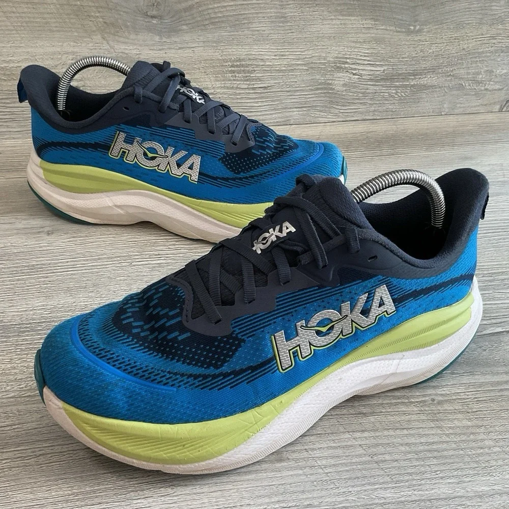 HOKA Skyflow Men's Size 9D Varsity Navy Electric Cobalt Blue Shoes 1155111-VVY